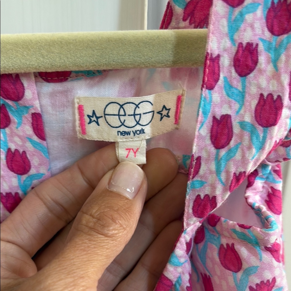 Egg New York Pink Tulip Print Kids Dress